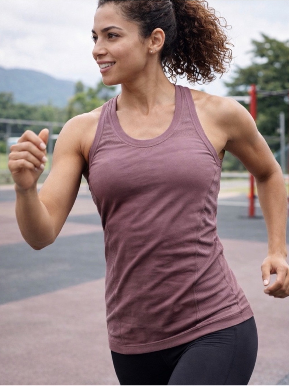 Athleta Speedlight Tank Top Racerback Mauve Purple XS
